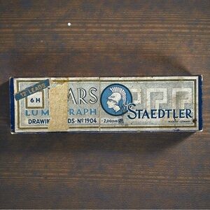 Vintage Box Staedtler Mars Lumograph No.1904 6H 2mm Drawing Leads Germany